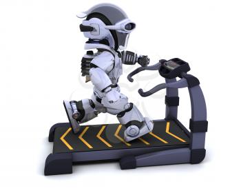 3D render of a robot on a treadmill