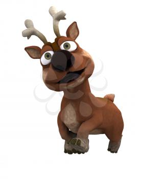 3D Render of a cute reindeer charicature