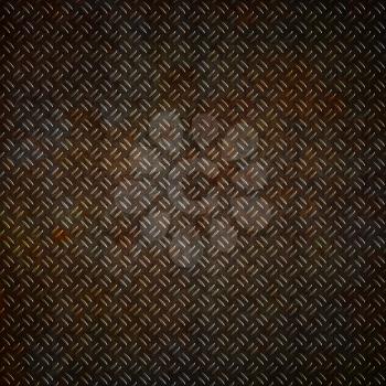 Metal plate background with a grunge rust effect