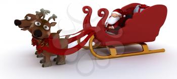 3D Render of a Cute Santa Claus Charicature