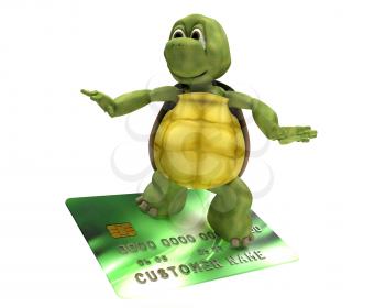 3D render of a Tortoise with credit card