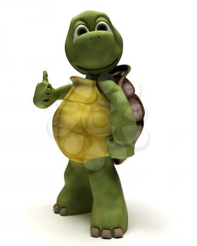 3D render of a tortoise with thumbs up