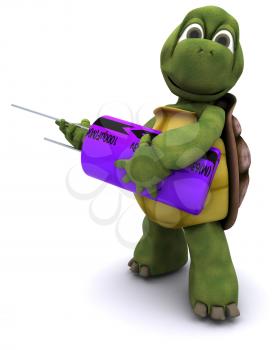 3D render of a tortoise with a capacitor