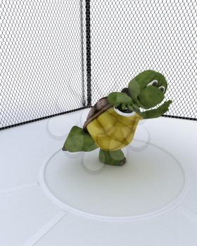 3D render of a tortoise competing in discus
