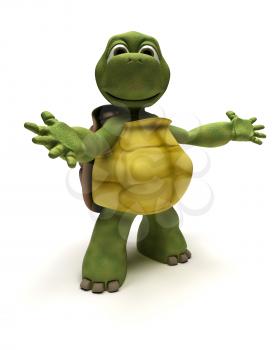 3D Render of a Tortoise in an introduction pose