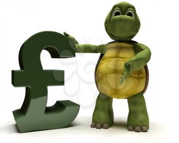 3D Render of a Tortoise with pound sign