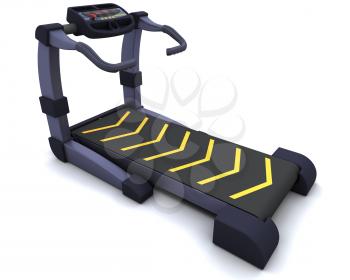 3D render of a treadmill isolated on white