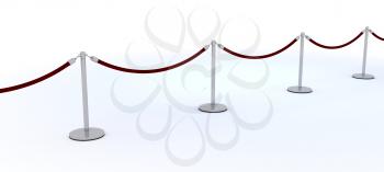 3d render of a red carpet and velvet rope