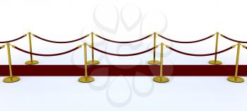 3d render of a red carpet and velvet rope