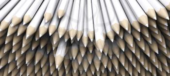 3D Render of white pencil crayons