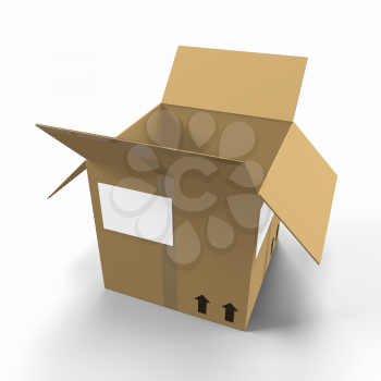 Royalty Free Clipart Image of an Open Cardboard Box