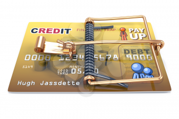 Royalty Free Clipart Image of a Credit Card Trap