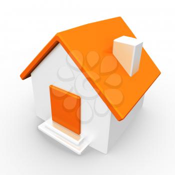 A small orange home, created as a simple representation of a home page or generic concept. 
