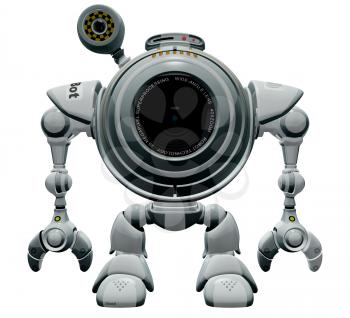 Royalty Free Clipart Image of a A 3d Robot Web Cam.