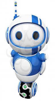 Royalty Free Clipart Image of a Robot on a Uniwheel