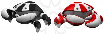 Royalty Free Clipart Image of Two Robot Crabs