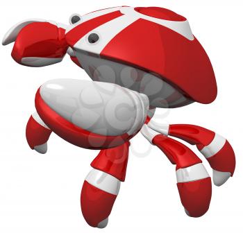 Royalty Free Clipart Image of a Robot Crab