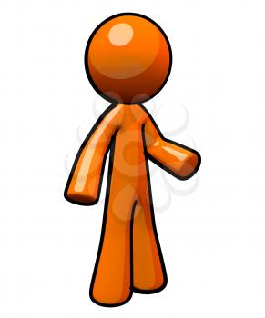 Royalty Free Clipart Image of an Orange Man