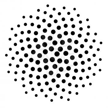 Computer generated dot spiral pattern background. Use as mask or design element.