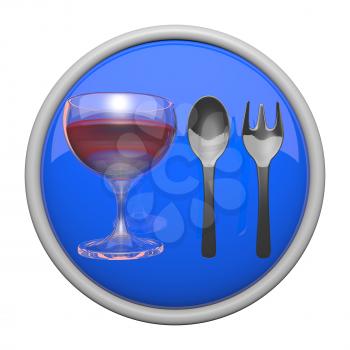Spoon fork and wine glass icon, for dining and eating concepts.