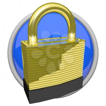 Icon of a gold lock. Is gold really that strong? Perhaps it can denote quality security!