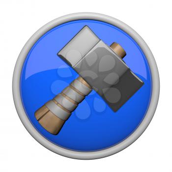 Heavy old fashioned hammer icon.