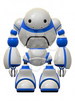 Concept in internet security brought to life - a big behomoth of a robot standing guard over your information.