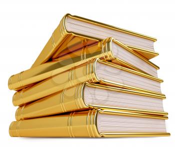 Golden stack of books depicting the value of education, knowledge, and wisdom. 