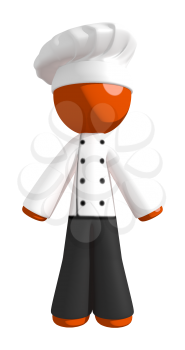 Orange Man Chef Standing Straight
