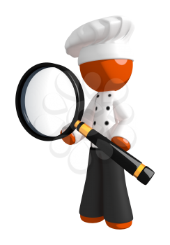 Orange Man Chef Food Detective