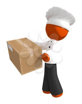 Orange Man Chef Food Delivery