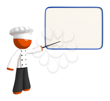 Orange Man Chef Teacher with Dry-erase board