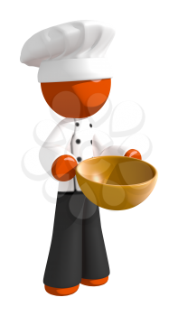 Orange Man Chef with Bowl