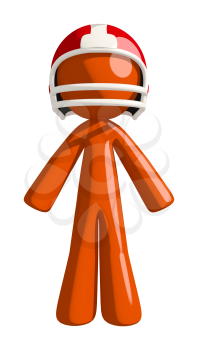 Football player orange man standing ready