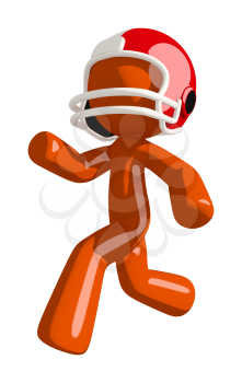 Football player orange man running to the left at top speed