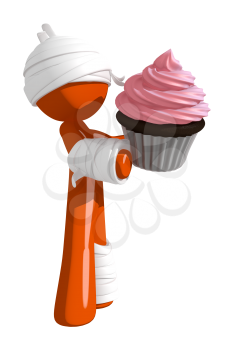 Personal Injury Victim Treating Himself with a Large Cupcake