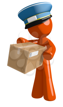 Orange Man postal mail worker  Box Delivery