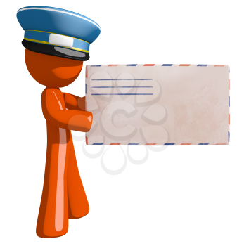 Orange Man postal mail worker  Envelope