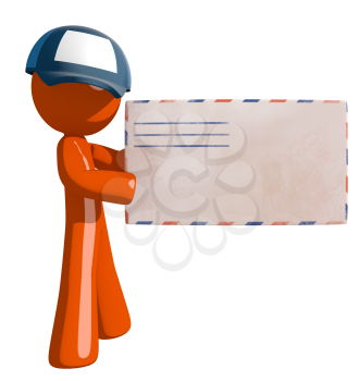Orange Man postal mail worker  Envelope