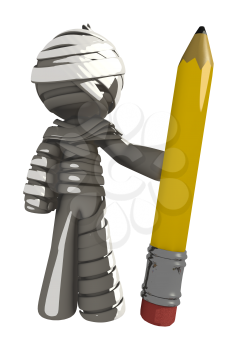 Mummy or Personal Injury Concept with Large Pencil