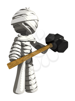Mummy or Personal Injury Concept with Large Sledge Hammer