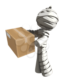 Mummy or Personal Injury Concept Handing over a Box