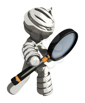 Mummy or Personal Injury Concept Looking Through Large Magnifying Glass