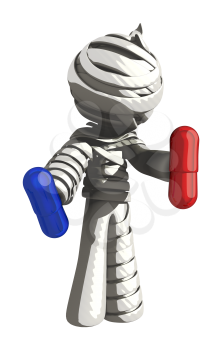 Mummy or Personal Injury Concept Choosing Between Red Pill and Blue Pill