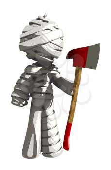 Mummy or Personal Injury Concept Ax Murderer Ready to Do Something Bad