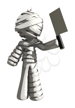 Mummy or Personal Injury Concept Holding a Cleaver