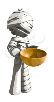 Mummy or Personal Injury Concept Holding a Bowl