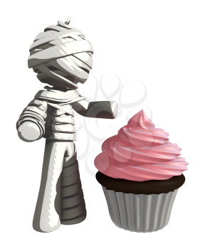 Mummy or Personal Injury Concept with Large Cupcake