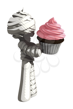Mummy or Personal Injury Concept Presenting Large Cupcake