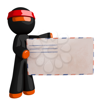 Orange Man Ninja Warrior Presenting Prize Envelope